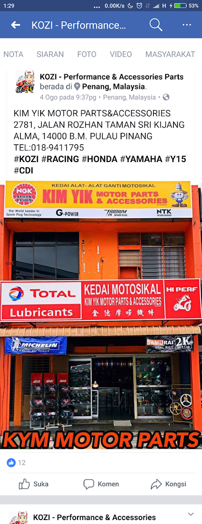 Kim Yik Motor Part Accessories in Bukit Mertajam
